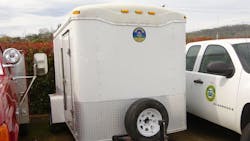 A trailer filled with firefighting gear belonging to the Douglas, OR, Forest Protective Association was stolen while crews battled a wildfire last week. A trailer filled with firefighting gear belonging to the Douglas, OR, Forest Protective Association was stolen while crews battled a wildfire last week.