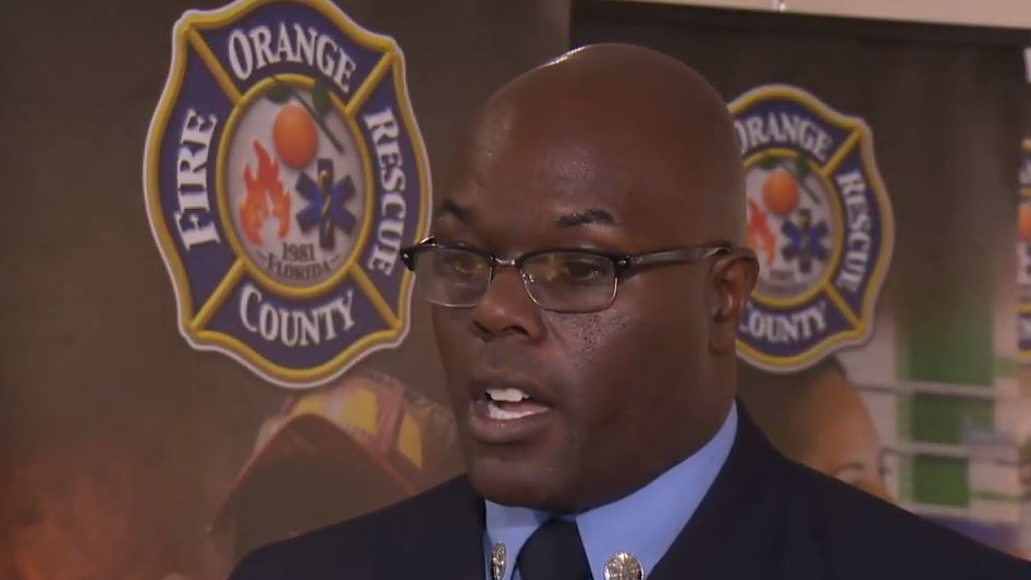 Orange County, FL, firefighter Marlon Moye-Moore, a former linebacker and fullback for nine seasons with the Orlando Predators in the Arena Football League.