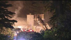 Around 150 firefighters from 23 departments around Suffold and Nassau counties battled a six-alarm blaze at a mansion in Old Brookville on Wednesday night. Around 150 firefighters from 23 departments around Suffold and Nassau counties battled a six-alarm blaze at a mansion in Old Brookville on Wednesday night.