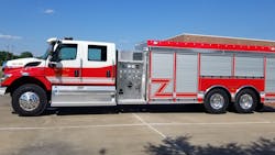 Retreat, TX, Volunteer Fire Department&apos;s new tanker/pumper.
