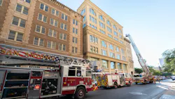 More than 30 fire units battled a blaze at a hotel and spa in downtown San Antonio on Wednesday.