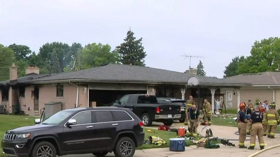 Two Sterling Heights, MI, firefighters were among five people hurt in a house fire Wednesday.