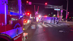 One person was killed and five people—including two Turlock, CA, firefighters—were injured when an ambulance was broadsided by a pickup truck Thursday in Turlock.