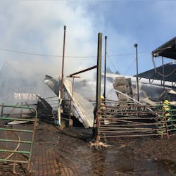 It took Tualatin Valley, OR, crews around 45 minutes to put out the fire that broke out at a barn Sunday. It took Tualatin Valley, OR, crews around 45 minutes to put out the fire that broke out at a barn Sunday.