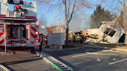 On April 3, 2019, a fire started in a pile of freshly spread mulch outside a row of four elevated, wood-frame townhomes in Calvert County, MD.