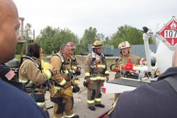 Ron Huffman instructing Richmond Hazmat personnel on the basics of Water Injection. Ron Huffman instructing Richmond Hazmat personnel on the basics of Water Injection.