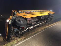 When faced with a school bus on its side, you may need to make additional openings in the roof. When faced with a school bus on its side, you may need to make additional openings in the roof.