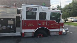 A sinkhole opened up beneath a City of Beaufort/Town of Port Royal, SC, fire apparatus Thursday. A sinkhole opened up beneath a City of Beaufort/Town of Port Royal, SC, fire apparatus Thursday.