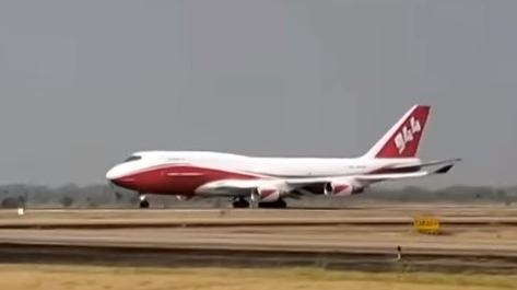 The Colorado Springs-based B747-400 Global SuperTanker carries 18,600 gallons of flame retardant while traveling more than 600 mph. It was sent to Brazil to battle the wildfires ravaging the Amazon rainforest.