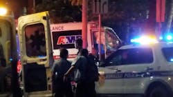 Three people, including an emergency medical technician and a patient, were hospitalized when an ambulance was hit by another vehicle that ran a red light in Honolulu. Three people, including an emergency medical technician and a patient, were hospitalized when an ambulance was hit by another vehicle that ran a red light in Honolulu.