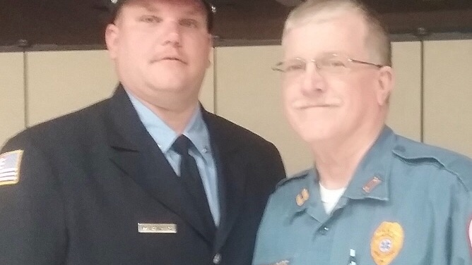 Hamilton Township, NJ, Fire District firefighter Matt Sanders and his father, Rich.