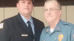 Hamilton Township, NJ, Fire District firefighter Matt Sanders and his father, Rich.