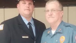 Hamilton Township, NJ, Fire District firefighter Matt Sanders and his father, Rich. Hamilton Township, NJ, Fire District firefighter Matt Sanders and his father, Rich.