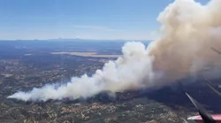 The Mountain Fire, which began Thursday east of Redding, CA, in Shasta County, has destroyed at least one home and threatens around 1,100 more.