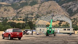 A heavy-duty tent has been set up for Provo, UT, firefighters while the department&apos;s Station 22 is rebuilt.