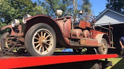 The 1915 Cadillac touring car was turned into a firefighting vehicle by mill workers before it was purchased for $1 by the Taftville, CT, Fire Company #2 in the 1950s. The 1915 Cadillac touring car was turned into a firefighting vehicle by mill workers before it was purchased for $1 by the Taftville, CT, Fire Company #2 in the 1950s.