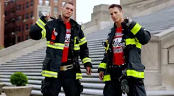 Known as the Towers of Power, Streamwood, IL, firefighter/paramedic Brandon Mears and Aurora, IL, firefighter/paramedic Dan Polizzi will compete in the city finals for NBC's 'American Ninja Warrior' next week.