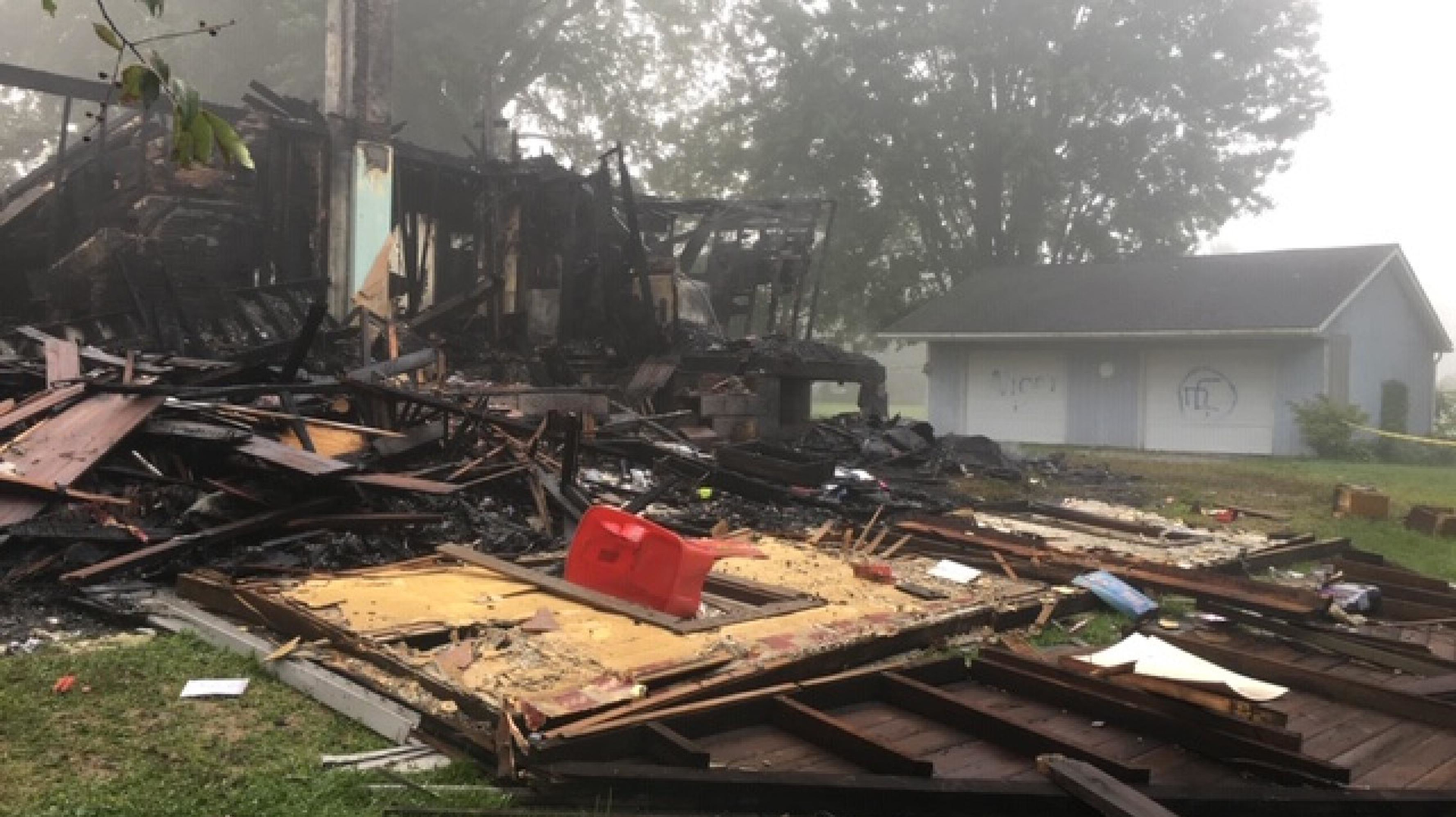 A Wayne County, OH, house explosion is being investigated as a hate crime after racial slurs were found painted on the garage, as well as a neighboring garage.