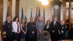 Wilkes-Barre Fire Department swears in six new firefighters, including the department's first three women and a mother of 11. Wilkes-Barre Fire Department swears in six new firefighters, including the department's first three women and a mother of 11.