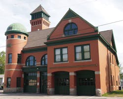 An exterior shot of the Manistee Fire Department's station. An exterior shot of the Manistee Fire Department's station.