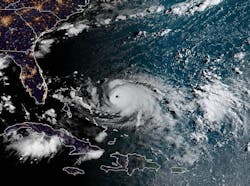 The center of Dorian was moving closer to the Bahamas Saturday morning, and an eye was now easily visible in satellite images. The center of Dorian was moving closer to the Bahamas Saturday morning, and an eye was now easily visible in satellite images.