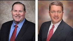 Chief Dennis 'Denny' Compton, left, is retiring as chairman of the board of directors for the NFFF. Taking his place will be Troy Markel, right. Chief Dennis 'Denny' Compton, left, is retiring as chairman of the board of directors for the NFFF. Taking his place will be Troy Markel, right.