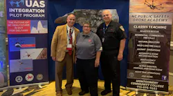 DRONERESPONDERS Director Charles Werner shares a moment with DRONERESPONDERS Advisors Justin Hollingshead and Steve Rhode at the North Carolina Drone Summit on April 12, 2019.
