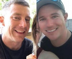 Jacksonville, FL, firefighter Brian McCluney, left, and Fairfax, VA, firefighter Justin Walker, who have been missing since going on a fishing trip Friday.