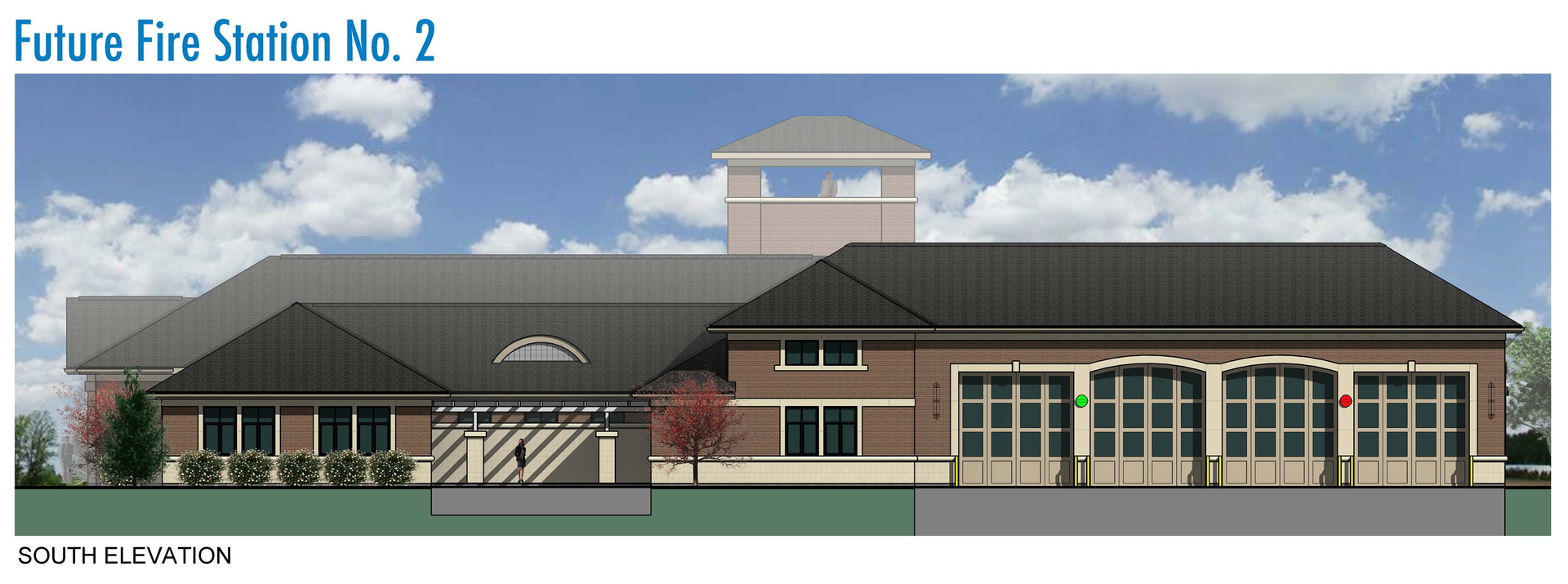 An artist's rendering of plans for the new Fire Station No. 2 in Portage.