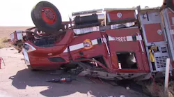Four CAL FIRE firefighters were injured when their apparatus rolled over and crashed Wednesday in Tulare County.