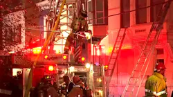 Dozens of Cincinnati firefighters battled a four-alarm blaze that spread to five homes in the city's CUF neighborhood early Monday. Dozens of Cincinnati firefighters battled a four-alarm blaze that spread to five homes in the city's CUF neighborhood early Monday.