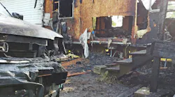 The heat from a fatal Jacksonville, FL, mobile home fire also melted the front of a car Monday night.