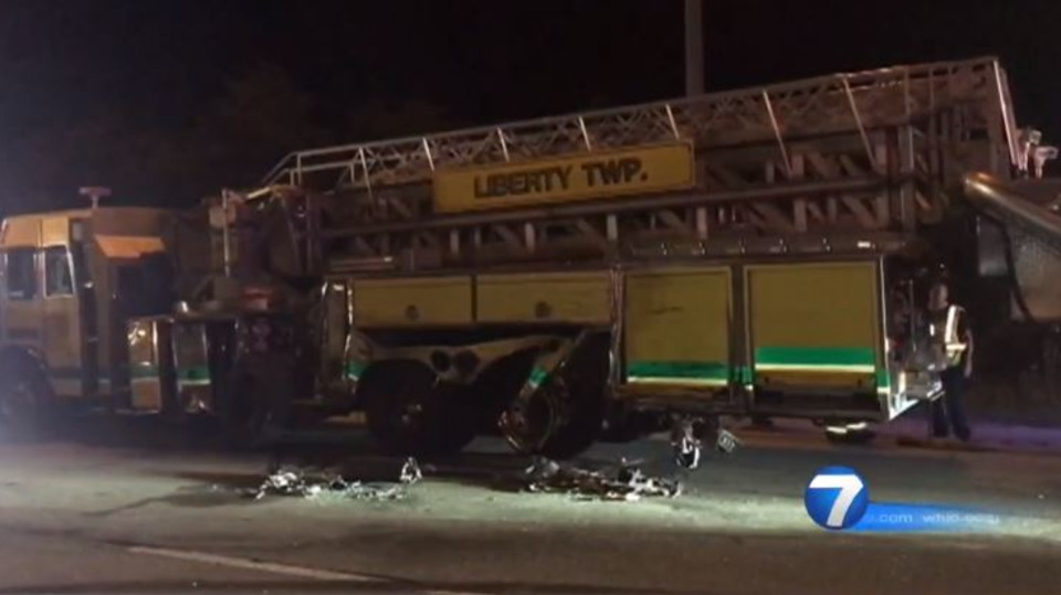 A Liberty Township, OH, aerial was totaled when a tractor-trailer crashed into it in July.