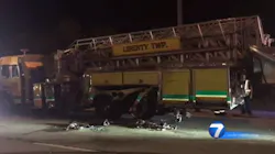 A Liberty Township, OH, aerial was totaled when a tractor-trailer crashed into it in July. A Liberty Township, OH, aerial was totaled when a tractor-trailer crashed into it in July.