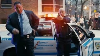 FDNY Lt. Mario Polit (left) plays an NYPD detective in the new Jennifer Lopez movie &apos;Hustlers.&apos;