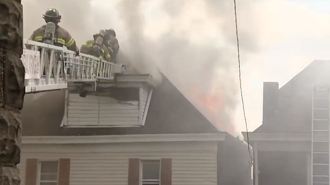Three Pittsburgh firefighters were injured battling a five-alarm fire in the Knoxville neighborhood Tuesday.