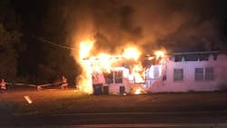 An unidentified Potomac Heights, MD, firefighter suffered a medical emergency while working at an apartment fire early Sunday. An unidentified Potomac Heights, MD, firefighter suffered a medical emergency while working at an apartment fire early Sunday.