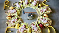 Nine babies were born to Rancho Cucamonga, CA, firefighters between March and July this year, and the department celebrated the new additions with a special photo shoot.