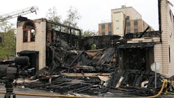 The Adas Israel Congregation synagogue in Duluth, MN, after it was destroyed by fire on Sept. 9, 2019.