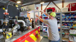 Accessiblity is important to ensure proper maintenance of components, like the pump module, on this apparatus under construction at the Midwest Fire plant.
