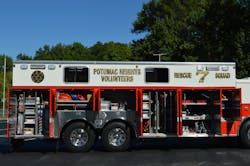 This Seagrave tandem-axle rescue from Potomac Heights, MD, is outfitted with a well-designed tool and equipment layout including rescue and fireground support gear. Photos by Tom W. Shand This Seagrave tandem-axle rescue from Potomac Heights, MD, is outfitted with a well-designed tool and equipment layout including rescue and fireground support gear. Photos by Tom W. Shand