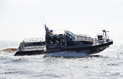 A Metal Shark 45 Defiant patrol vessel, similar to the vessels being built for the Peruvian Navy at Metal Shark’s Jeanerette, Louisiana USA production facility. A Metal Shark 45 Defiant patrol vessel, similar to the vessels being built for the Peruvian Navy at Metal Shark’s Jeanerette, Louisiana USA production facility.