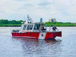 The Secaucus Fire Department, located in Hudson County, New Jersey, placed this 28-foot Lake Assault Boats firefighting and rescue craft into service earlier this summer. The department is a member of the New York and New Jersey Regional Fireboat Taskforce, comprised of 12 fire departments, including FDNY and the U.S. Coast Guard.