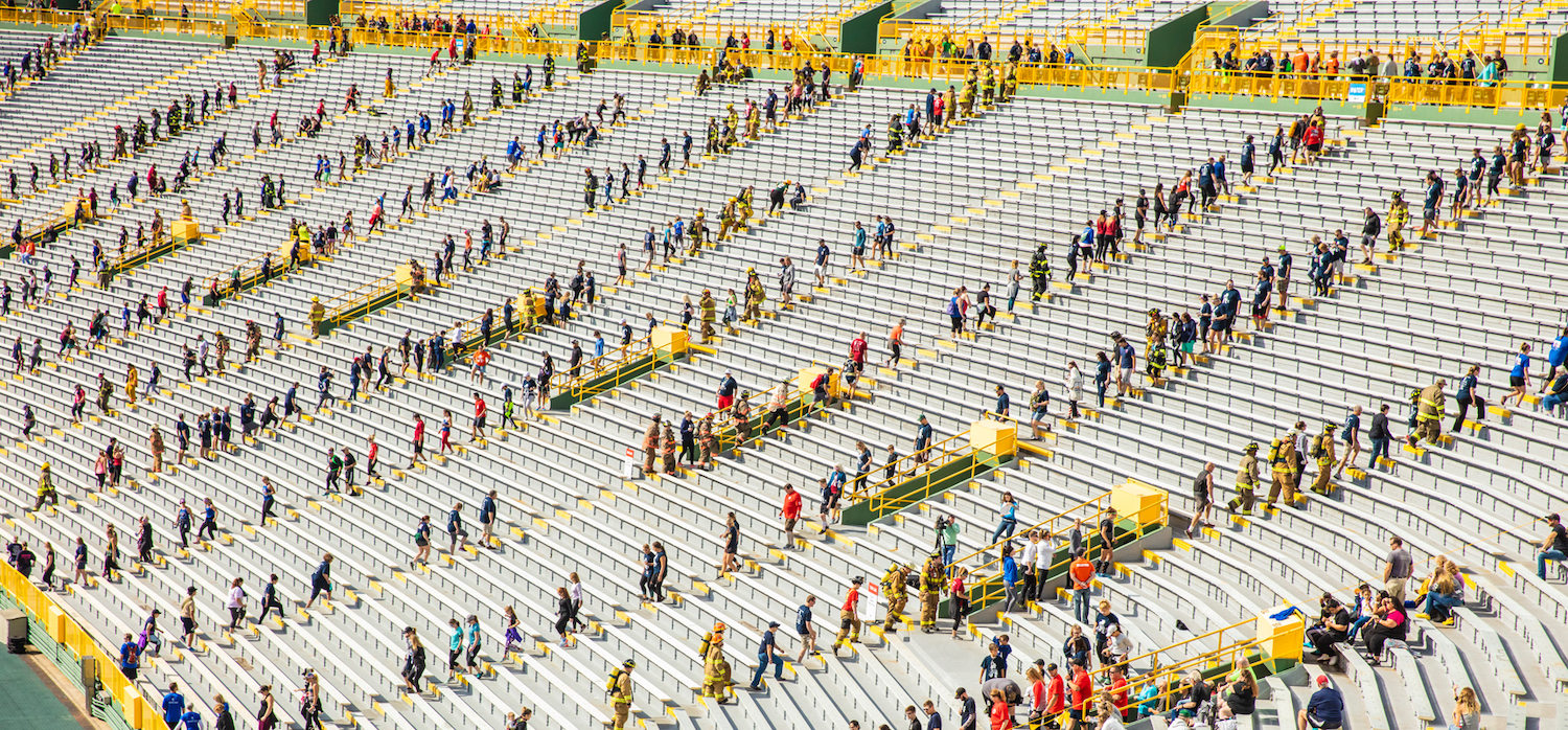 The seventh annual 9/11 Memorial Stair Climb at historic Lambeau Field in Green Bay, Wisconsin, the largest event of its kind in the nation, paid tribute to the fallen firefighters of September 11, 2001.