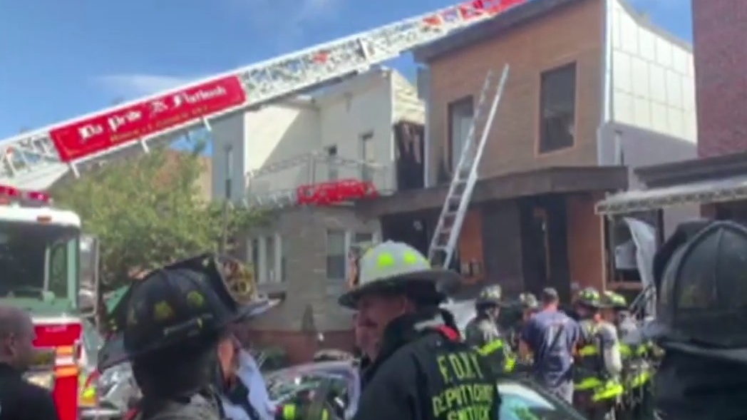Four people were injured in a Brooklyn house explosion Monday