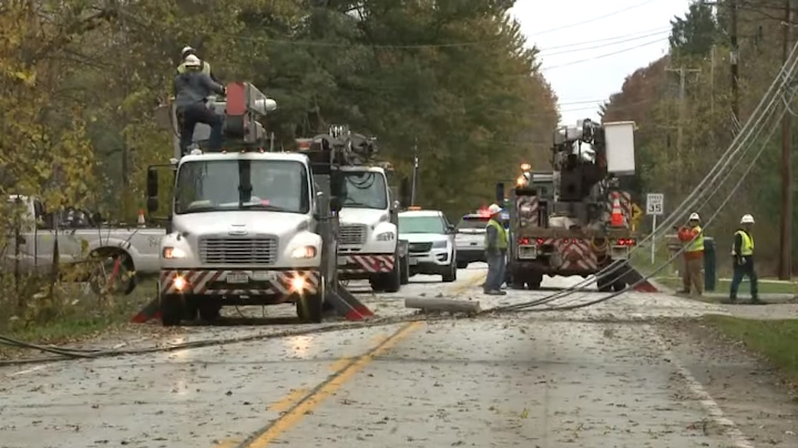 Off-duty Columbia Township, OH, firefighter Brett Wilson, 23, died after he was electrocuted when he came in contact with downed power lines while helping at a crash scene early Sunday.