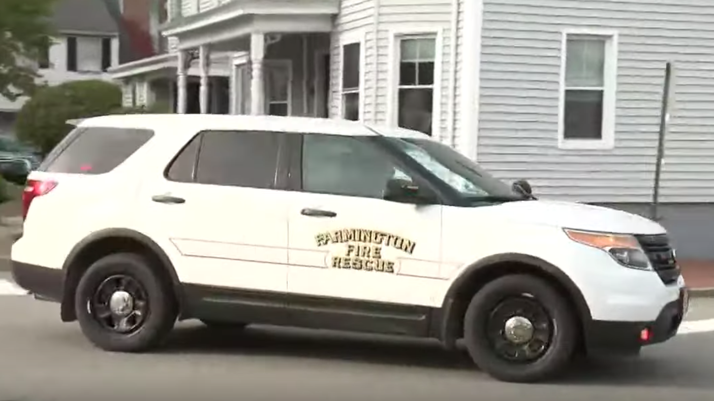 Seriously injured Farmington, ME, Fire Chief Terry Bell was escorted from a Portland hospital Tuesday after her was released.