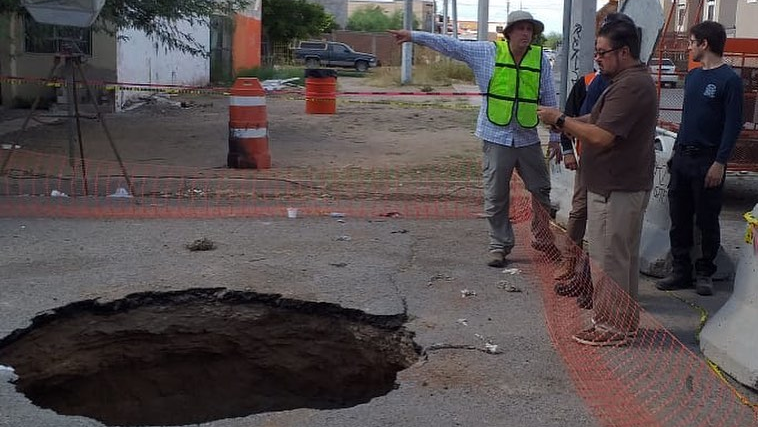 Phoenix firefighters were sent to Hermosillo, Mexico, to help local authorities search for a man who fell into a sinkhole.