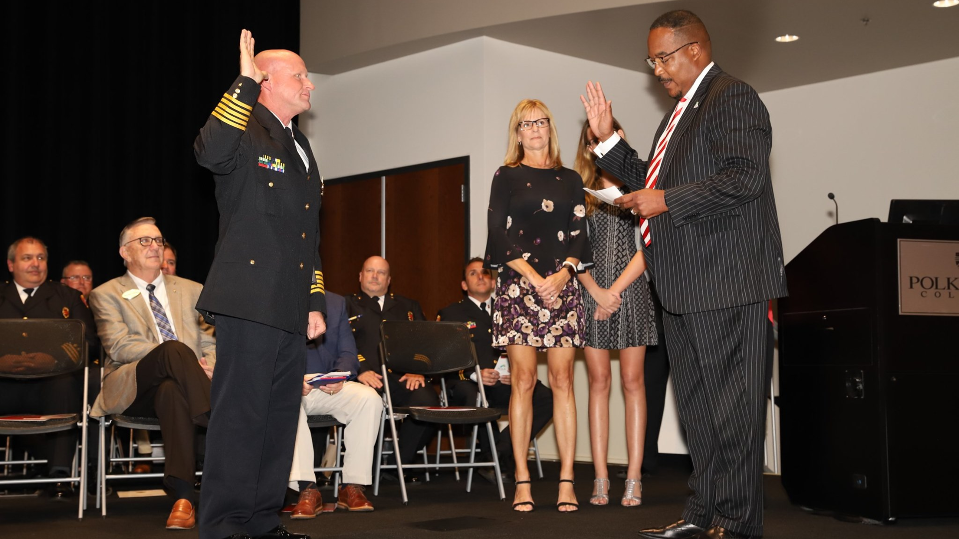 Robert Weech is sworn in as Polk County, FL, Fire Rescue's new chief Wednesday.