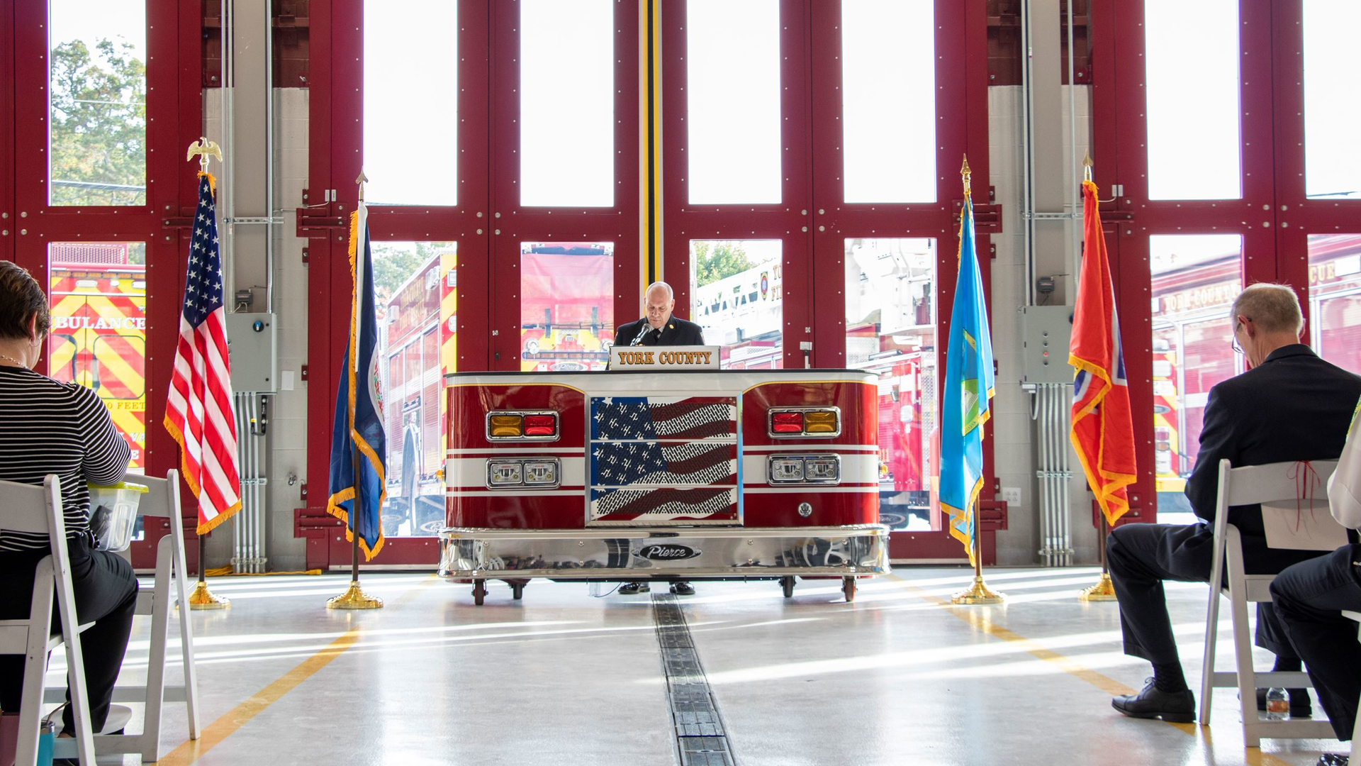 York County, VA, officials and firefighters dedicates the fire department's new station Tuesday.